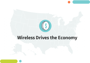 Image of United States with the text: Wireless Drives the Economy